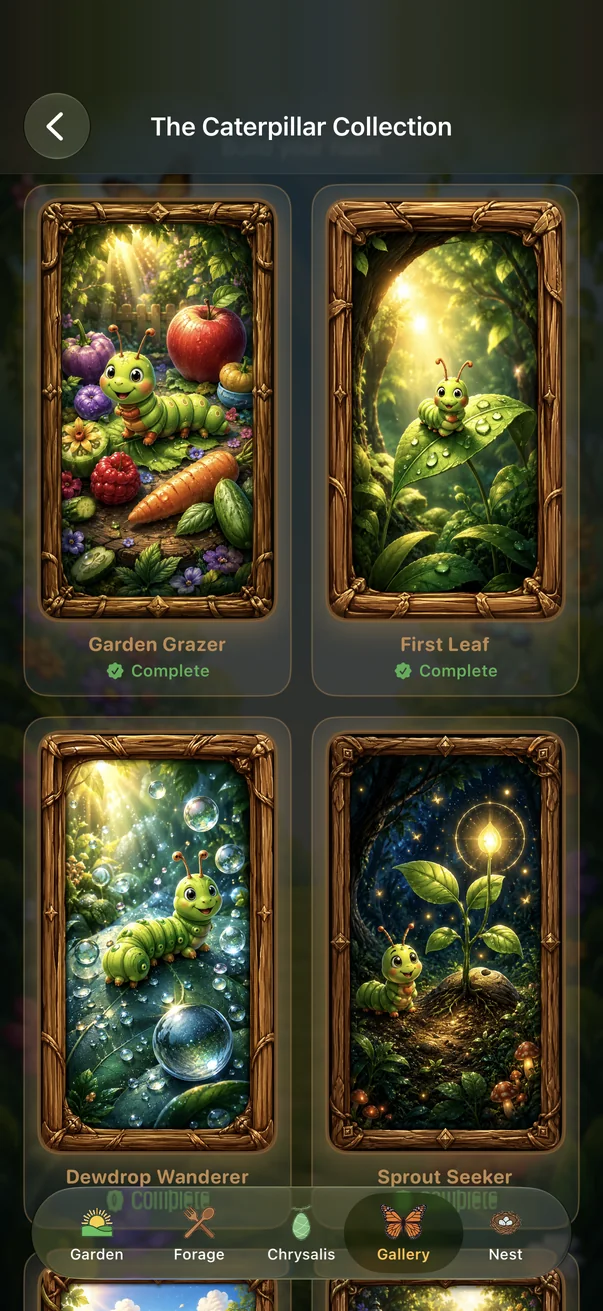 The Caterpillar Collection of artwork cards